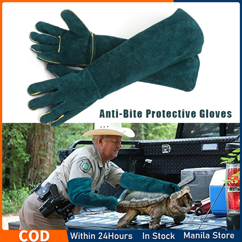 Cowhide AntiBite Protective Gloves Animal Handling Gloves Pet Training Gloves,for Dogs Cats