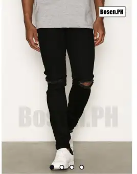 mens black ripped jeans