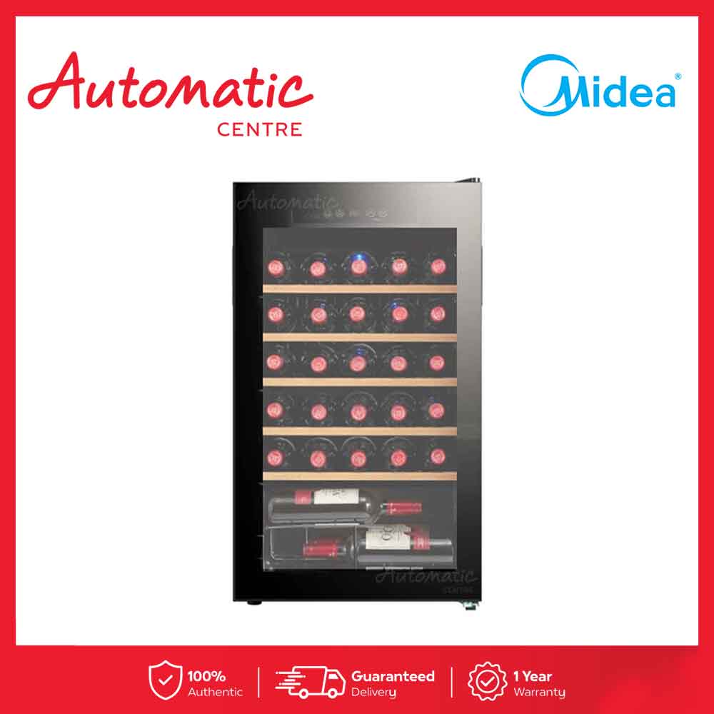Midea FP20RWC096LMNVT1 3.3 cu.ft Wine Cooler 32 Bottles w/ Shelves