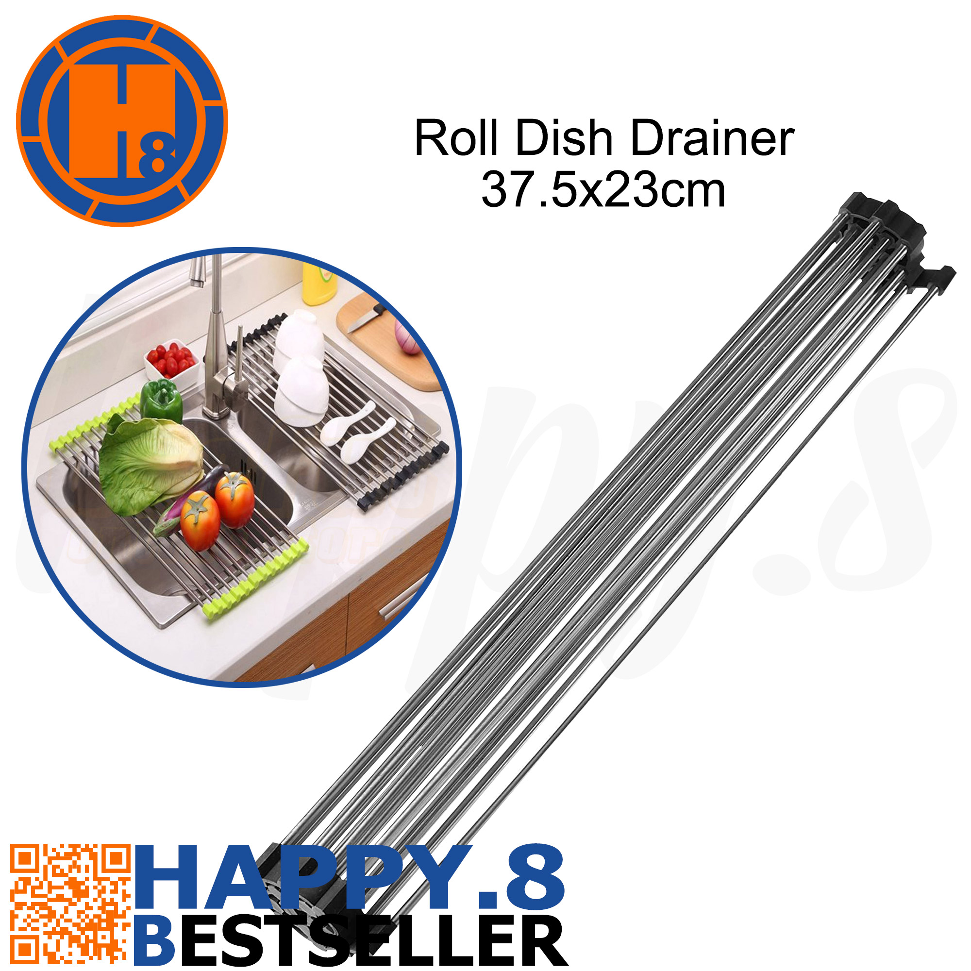 H8 Roll up Dish Drying Rack - 304 Stainless Steel Over The Sink Dish ...