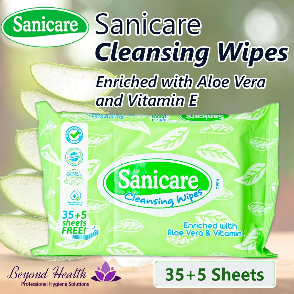 Sanicare Cleansing Wipes Enriched with Aloe Vera and Vitamin E 35+5 Sheets FREE SHIPPING BH