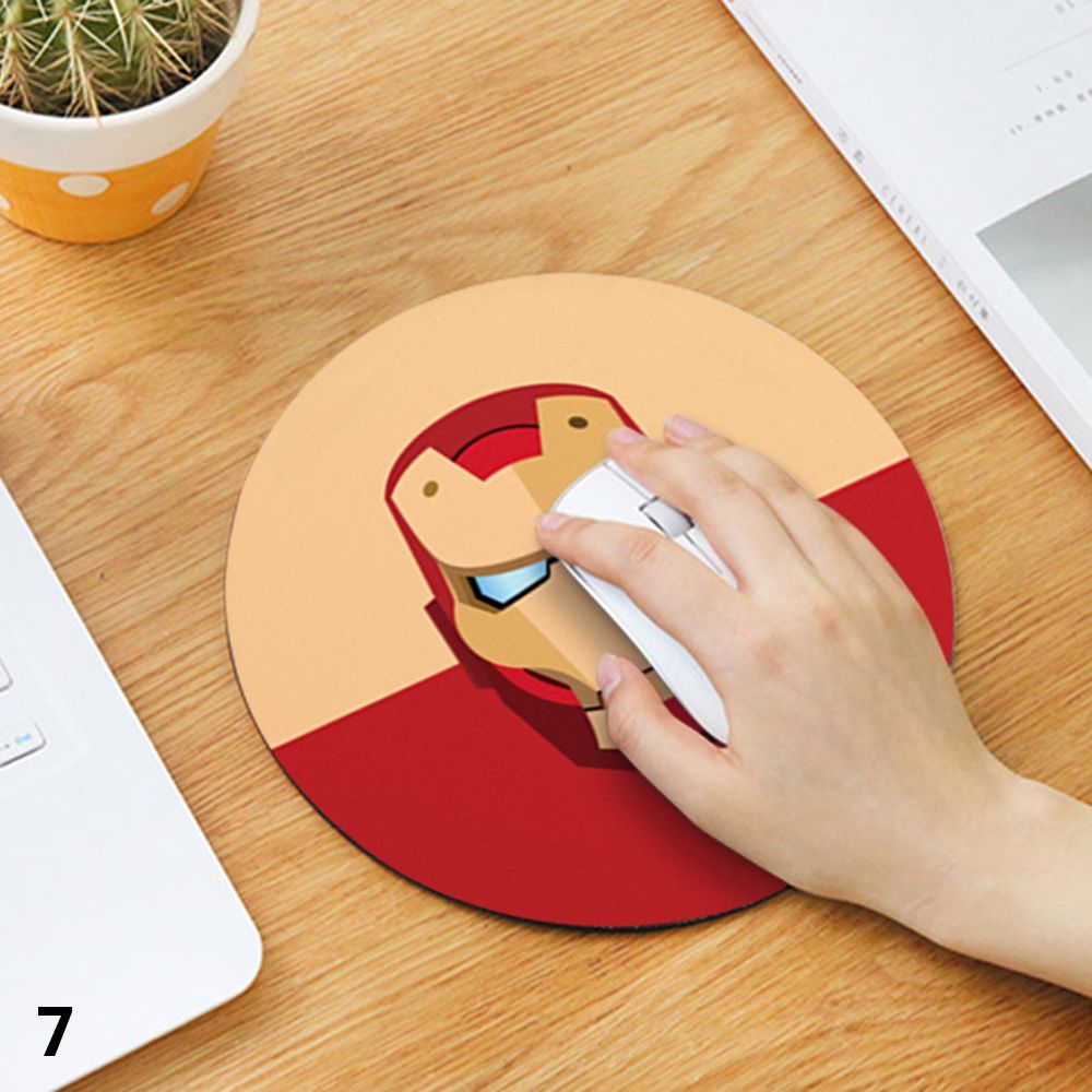 MSRC Home Office Cartoon Round Writing Mat Cute Pattern Keyboard Mice
