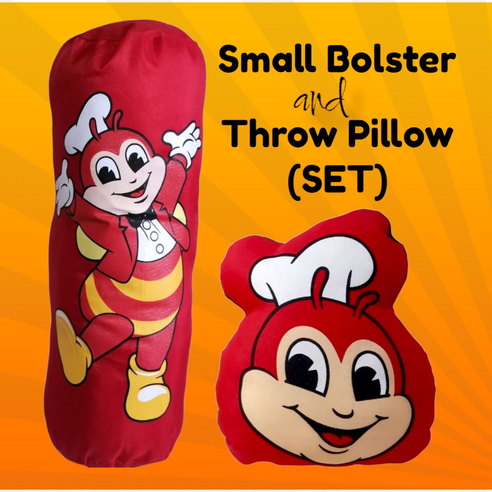 JOLLIBEE SMALL BOLSTER and THROW PILLOW SET Lazada PH