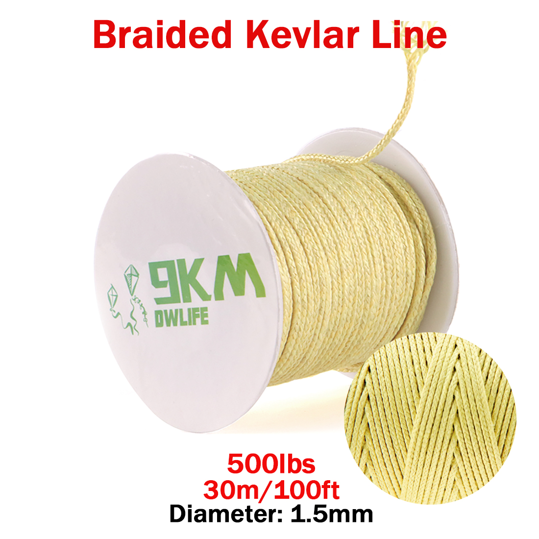 150lb Kevlar Fishing Line 100ft Braided Outdoor Camping Hiking made with kevlar 