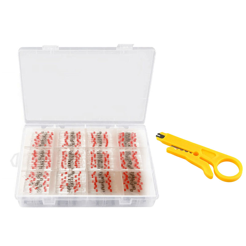 200PCS AWG 22-18 Red Solder Seal Wire Connectors , Heat Shrink Butt Connectors, Waterproof and Insulated Wire Terminals