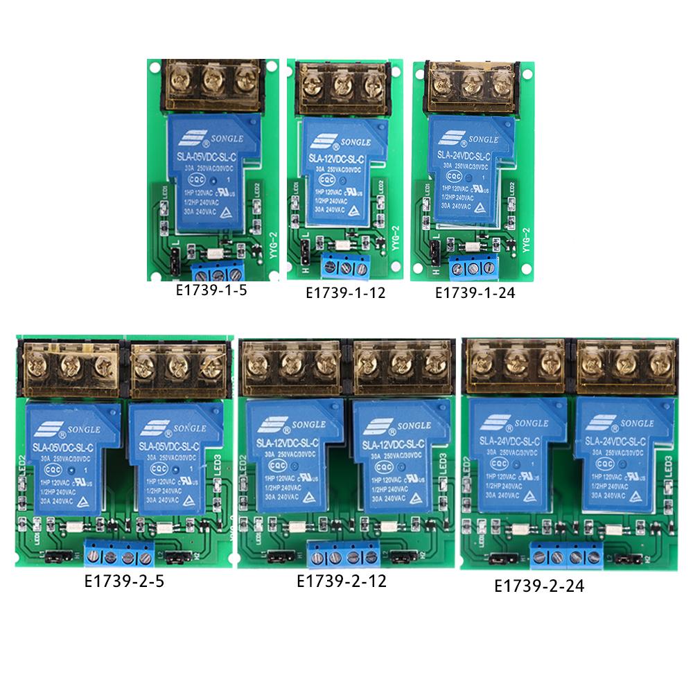 Mô Đun Bảng Mạch Rơ Le 2 Kênh DC 12V 30A Bộ Ghép Quang Cách Ly Kích Hoạt Cao/Thấp