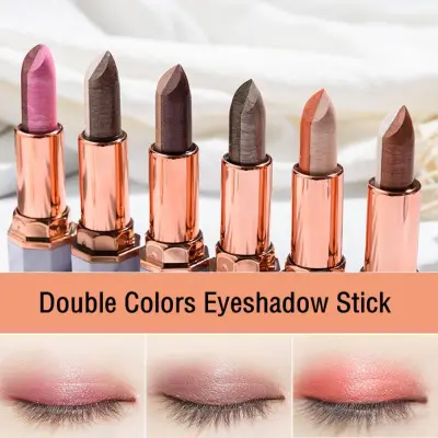 HUMANS FASHION Women Beauty Pearl Makeup Tools Gradient Shimmer Double Colors Upgraded Rotation Eyeshadow Stick Glitter