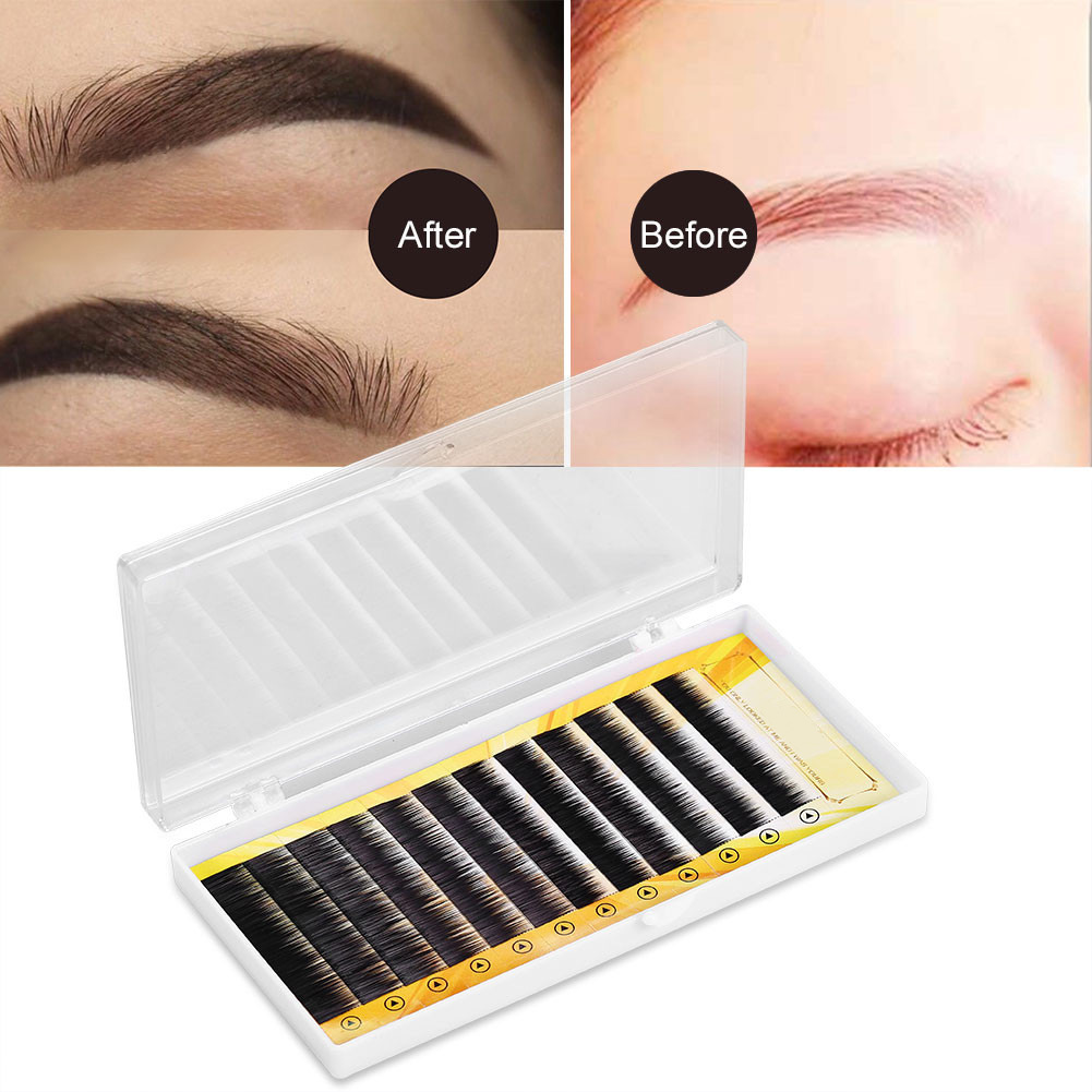 False Eyebrow Reusable Comfortable Individual Eyebrow High Quality for Eyes Beauty 5-8mm Length 12pcs Eyebrow