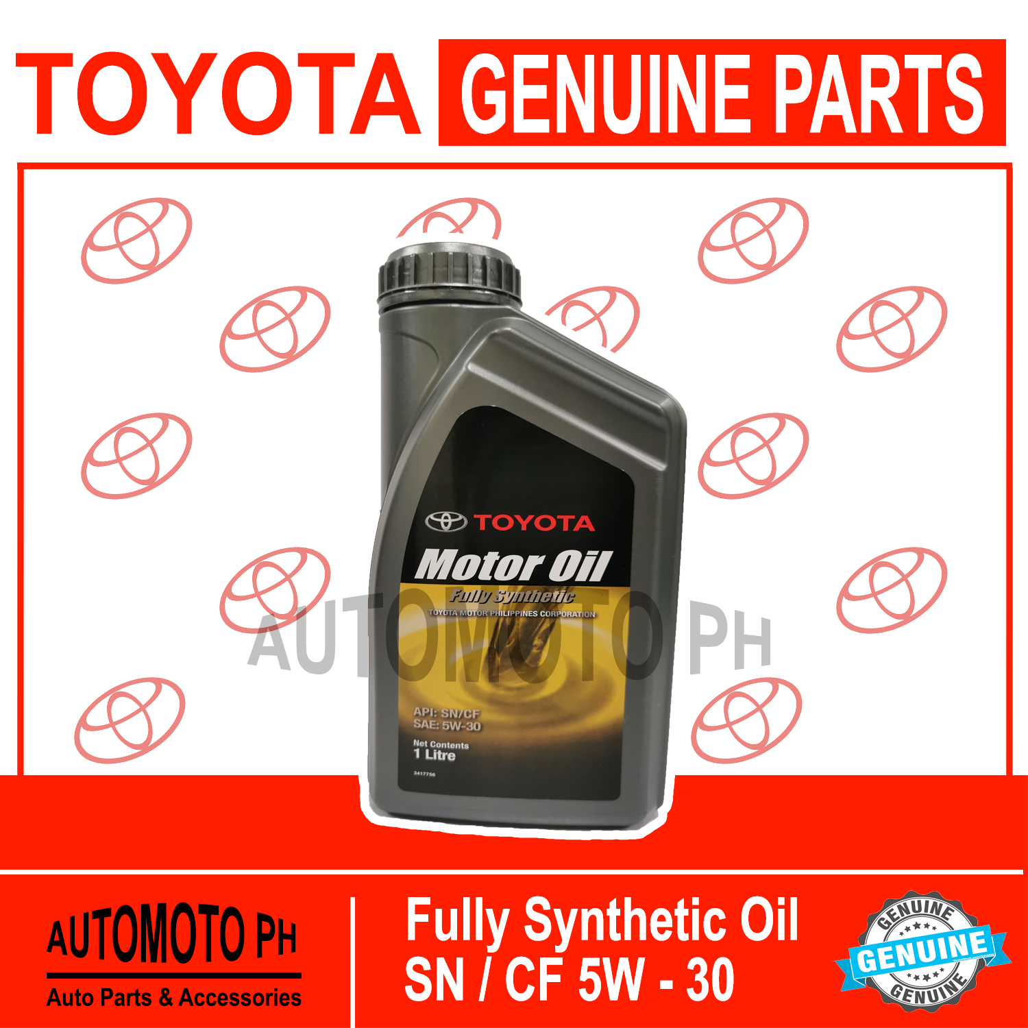 Toyota Fully Synthetic Engine Oil 1 Liter / Gas Engine oil / Diesel