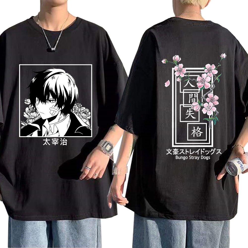 Japan Anime Bungo Stray Dogs Dazai Osamu Double Sided Graphic Print T Shirt  Short Sleeve Oversized Harajuku T-shirts Unisex Tops | Lazada PH
