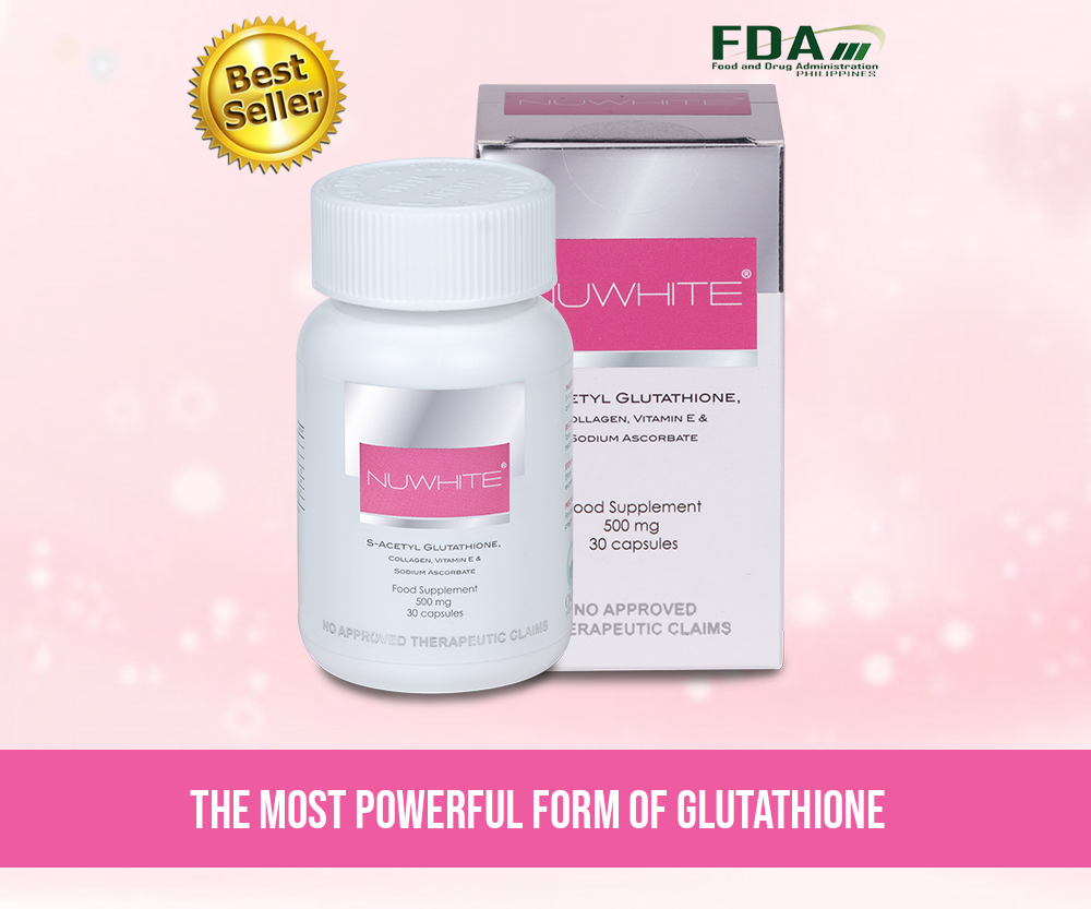 Nuwhite Whitening S Acetyl Glutathione Collagen with FDA Reg Original |  Lazada PH