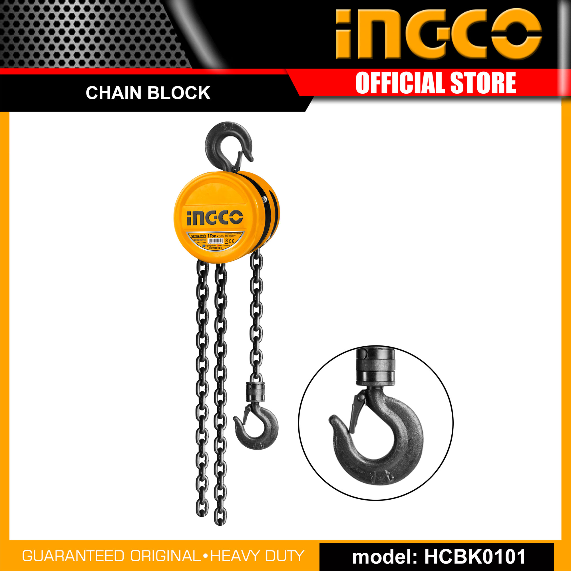 Ingco Hcbk0101 1 Ton Chain Block 3m Iht Lazada Ph