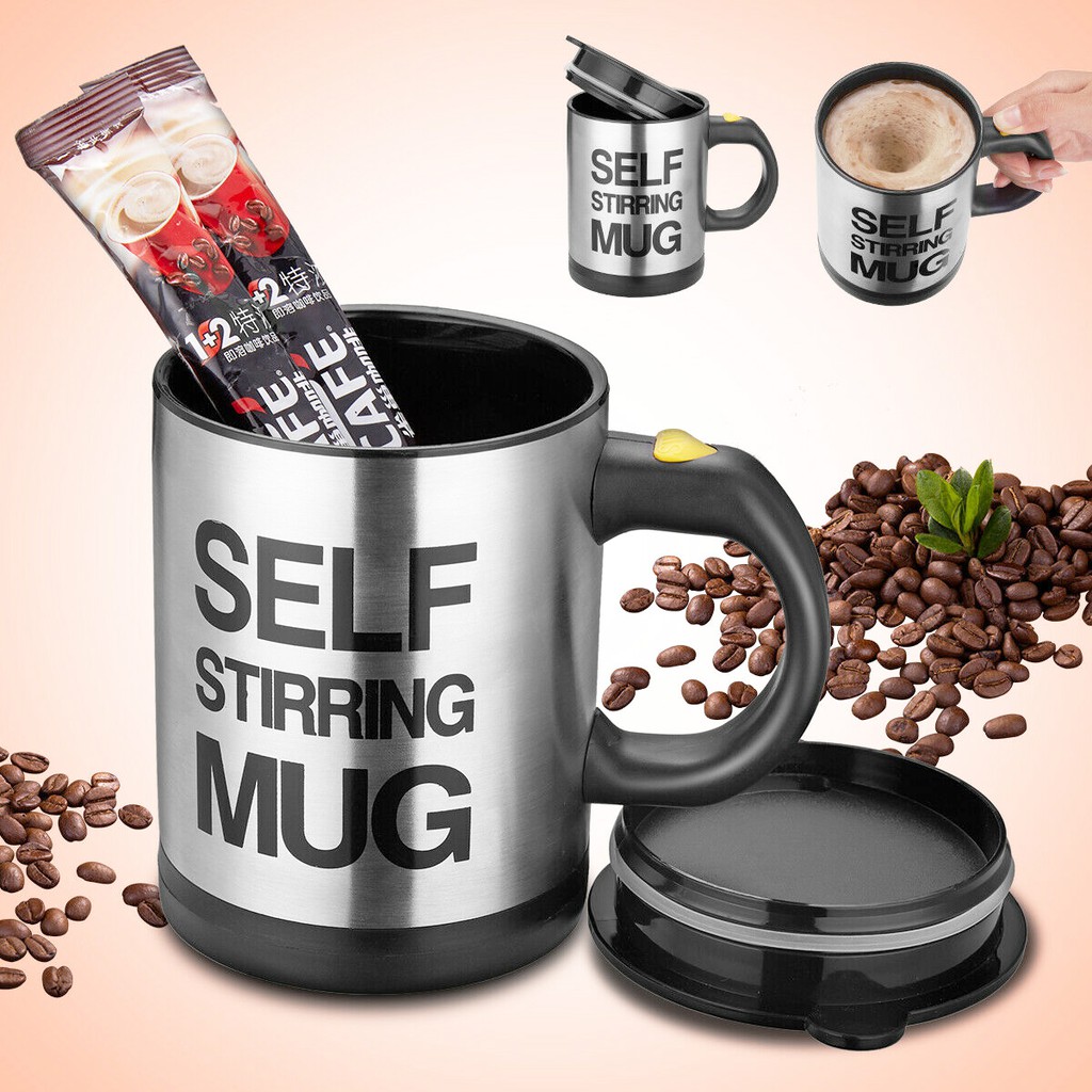 Stainless Steel Self Stirring Mug Auto Mixing Coffee Cup (Battery Not  included) | Lazada PH