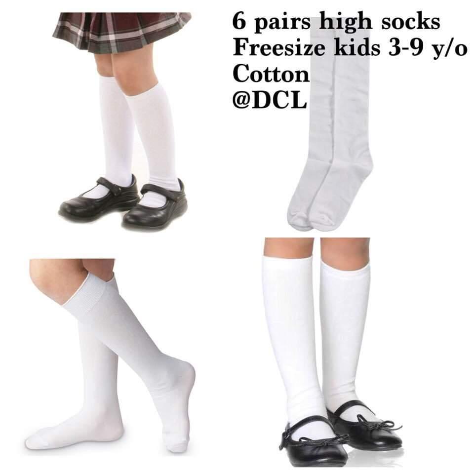 kids white knee socks