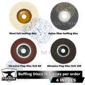 Buffing Polishing Discs - Wool, Nylon, Abrasive Flap Disc Grit