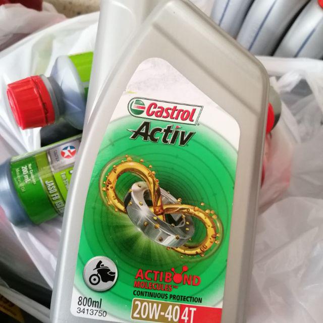 Pang Change Oil motor oil Petron Rev X, 1 leter, Castrol 800ml 20w 40