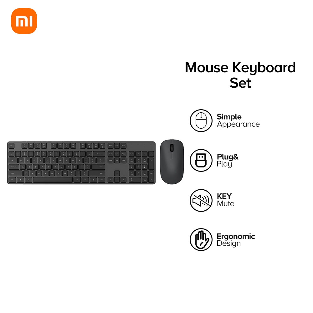 Xiaomi Mi Wireless Keyboard and Mouse Set 2.4GHz 1000DPI Notebook 104 ...