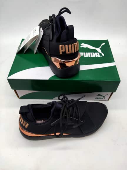 puma muso metal Women running shoes for Women Black/Gold with box and ...