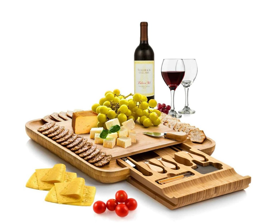 Bambusi Bamboo Cheese/Charcuterie Board and Knife Set | Lazada PH