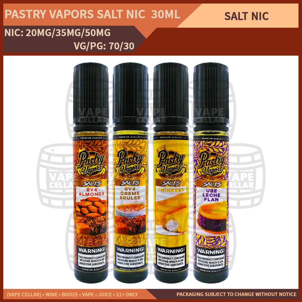 Pastry Vapors Salt Nic 30ML RY4 Almonds (20MG, 35MG, 50MG) Vape Juice E ...