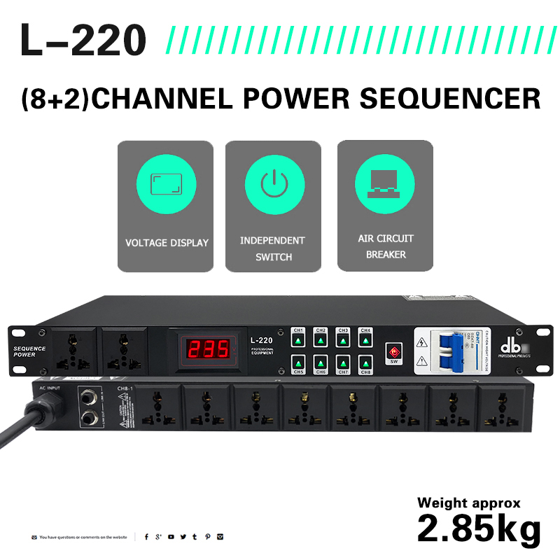 DBX L220 power sequencer professional 10way switch sequence controller