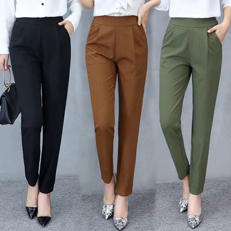Amazon.com: n/a Grey Suit Pants Women's Spring and Autumn High Waist Slim  Casual Pants to Work Formal Wear Vertical Straight Pants (Color : Grey,  Size : L Code) : Clothing, Shoes &