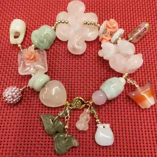 Jade & Rose Quartz All In Ane Lucky Charm Bracelet Lazada PH