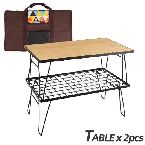 Table Storage Rack Alliance Rv Storage Multipurpose Foldable Camping Stacking Storage Rack Black Steel Table ...