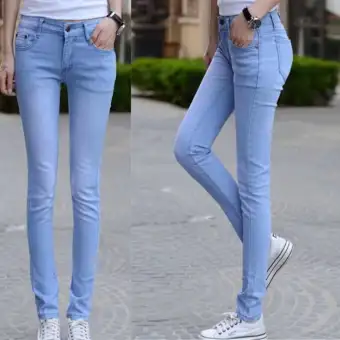 light blue jeans with