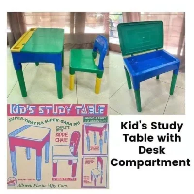 KID'S STUDY TABLE WITH KIDDIE CHAIR