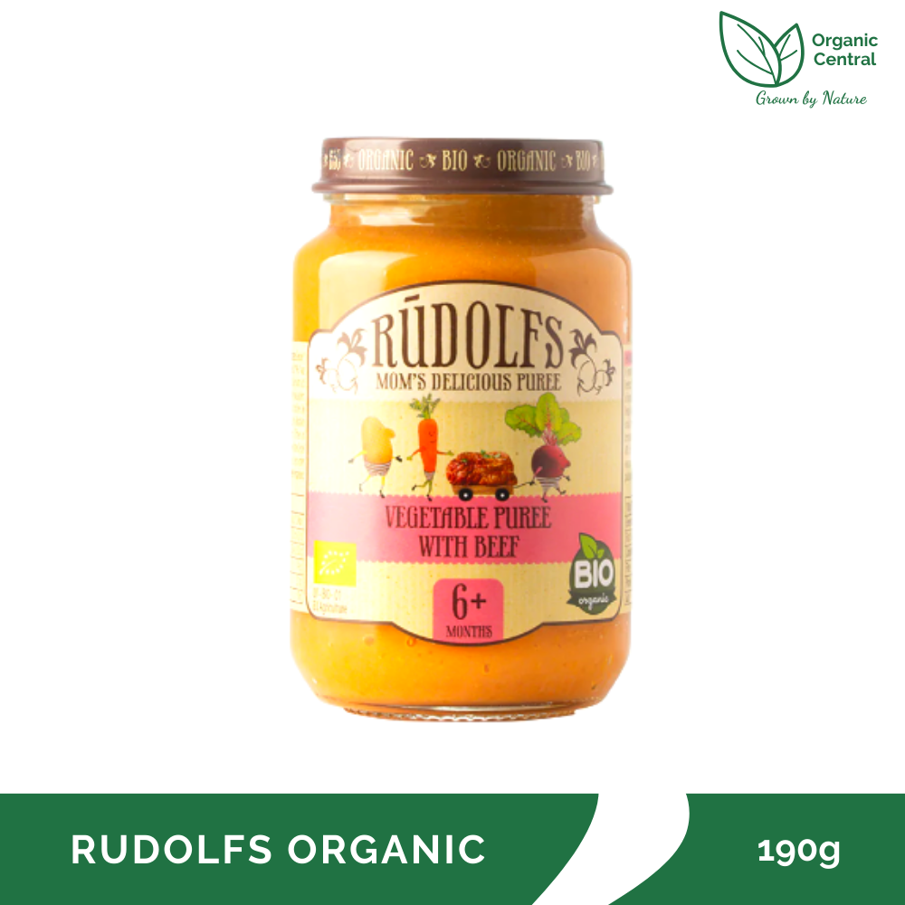 Rudolfs Organic Vegetable Puree with Beef 6+ Months Stage 190g