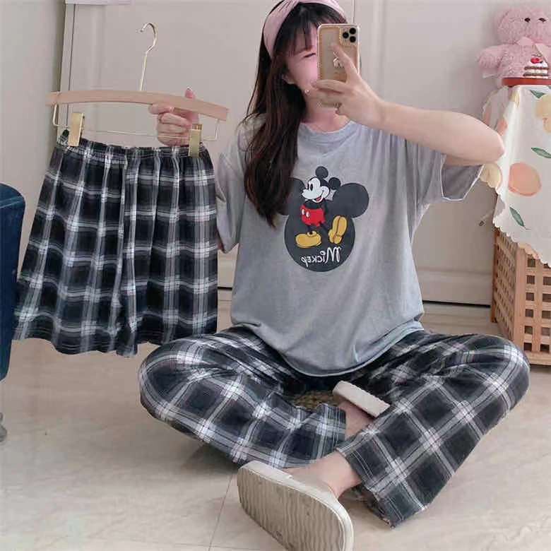 Women Cotton Sleepwear Cartoon Characters Pajama Terno Set