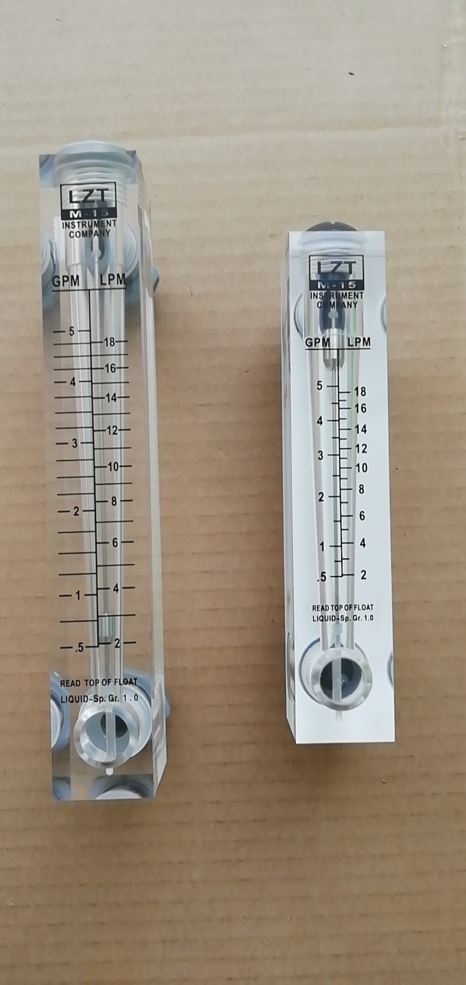 Nxtop Water Flow Meter Panel Type Flowmeter LZT G-15 0.1-1 GPM 0.5-4 LPM 