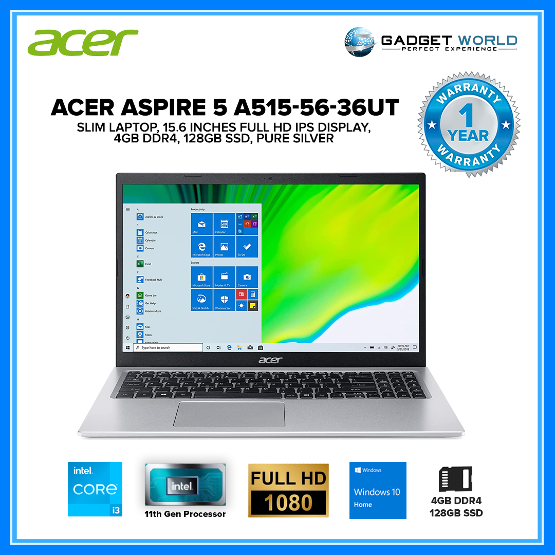 Acer Aspire 5 Slim Laptop, 15.6" FHD IPS Display 4GB RAM/128GB SSD ...