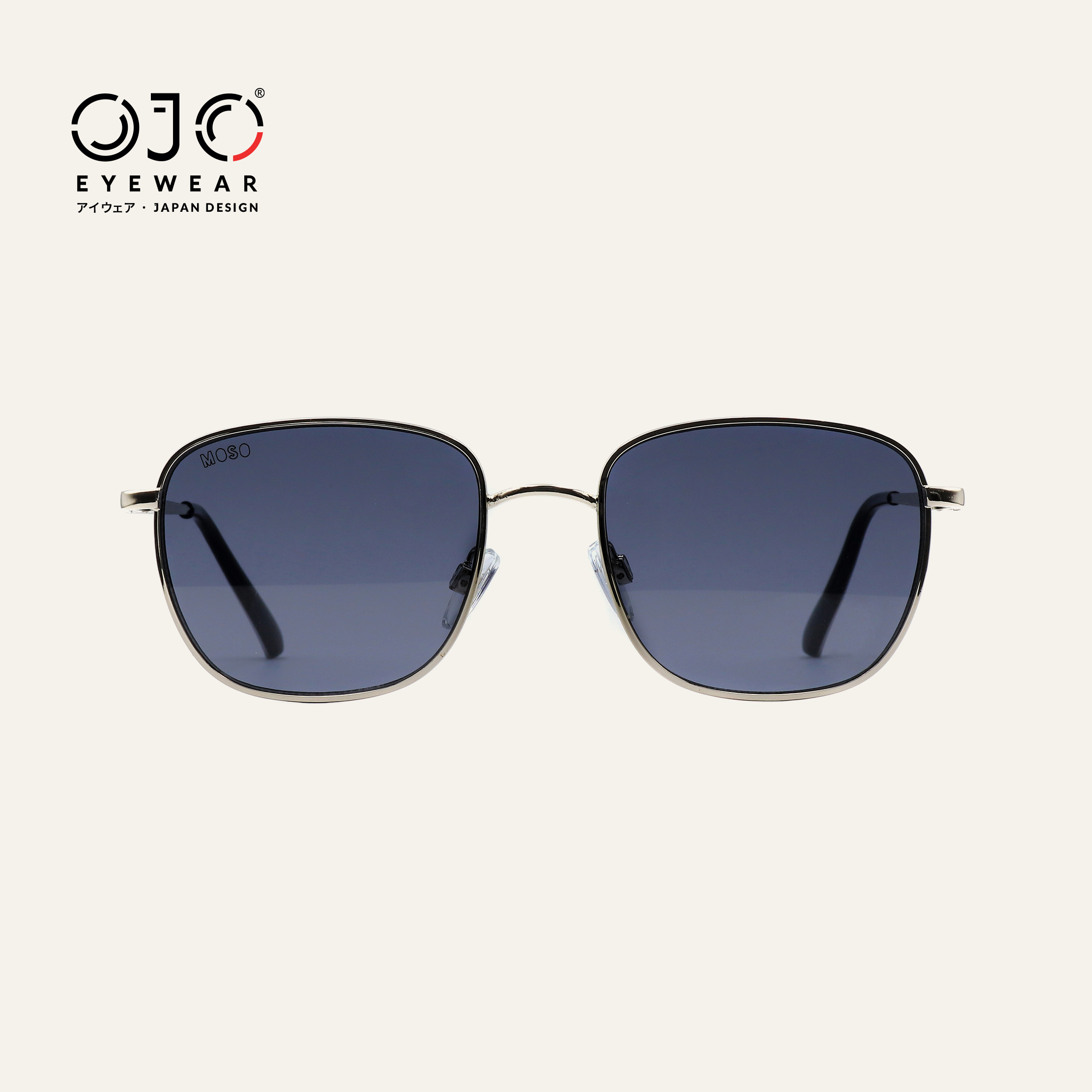 OJO Eyewear Moso MO15 Oversized Sunglasses Silver and Gold Aviator