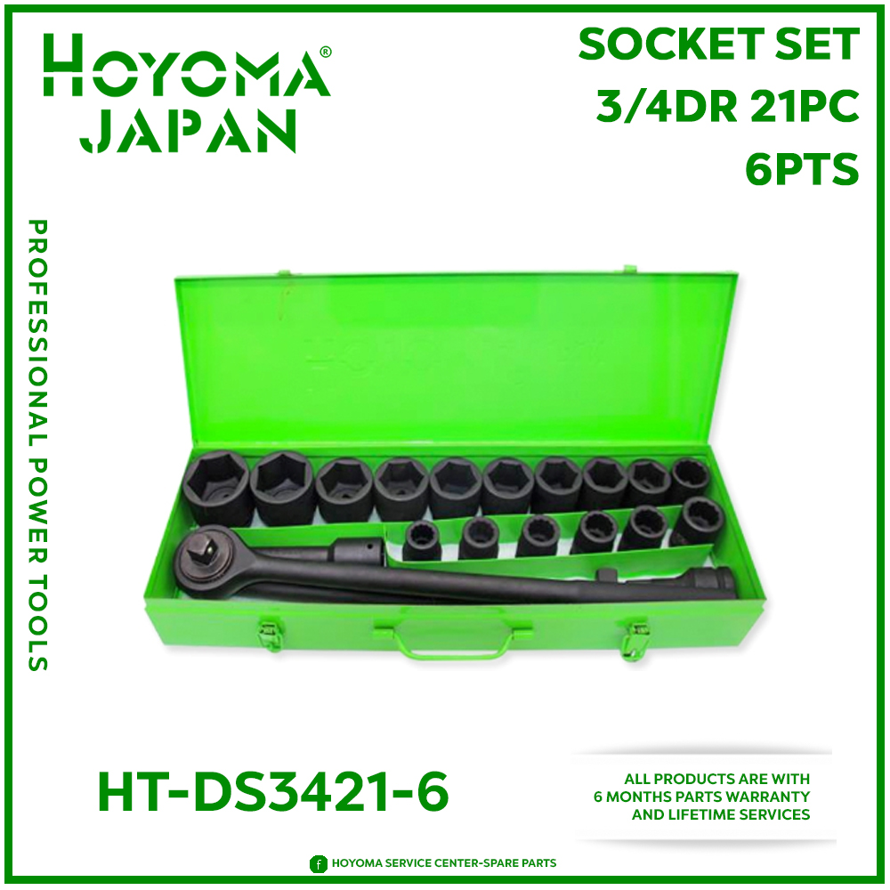 Hoyoma Socket Set 21pieces 6 Points 3/4" Drive Socket Wrench Set High