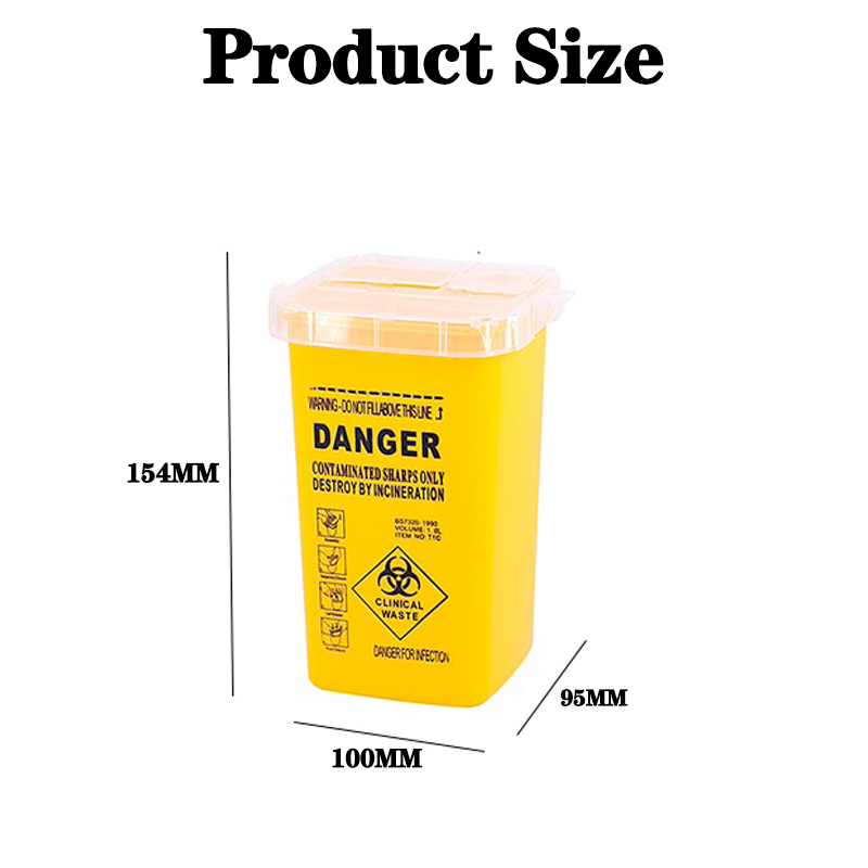 1L Piercing Needles Disposal Sharps Bin Tattoo Artist Waste Box