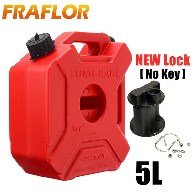 5L Litre Mount Motorcycle Spare Fuel Tank Jerry Cans Plastic Car Petrol ...