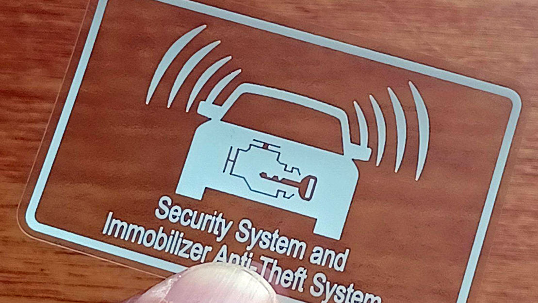 Honda Security System Immobilizer Antitheft alarm CUSTOMMADE Window