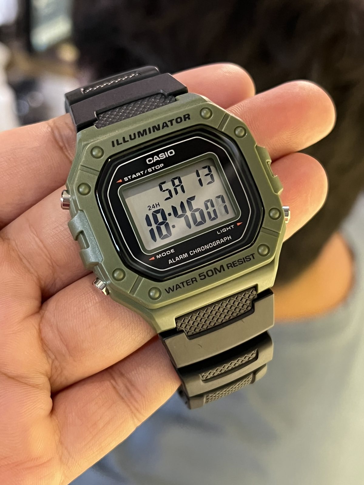 Casio illuminator army online green