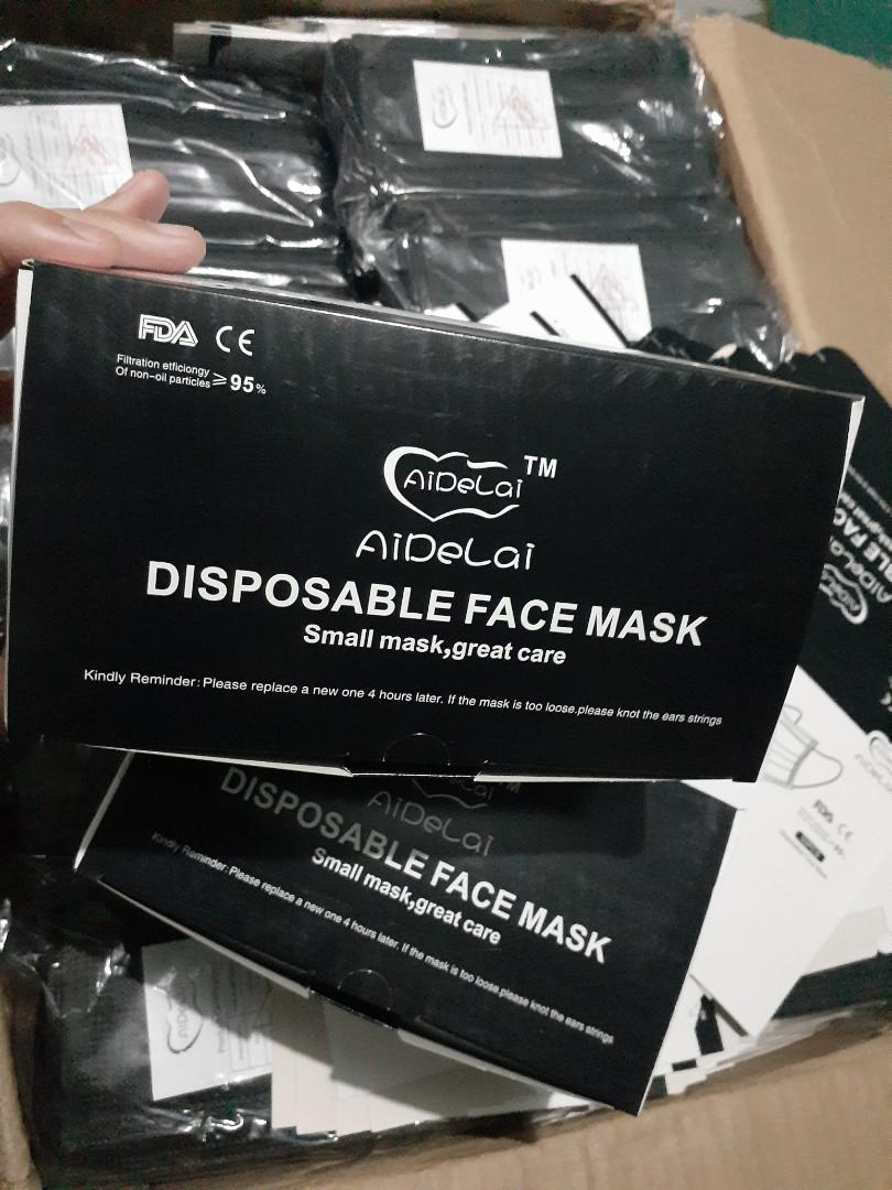 Black Face Mask 50pcs On Box High Quality And 3ply Lazada Ph