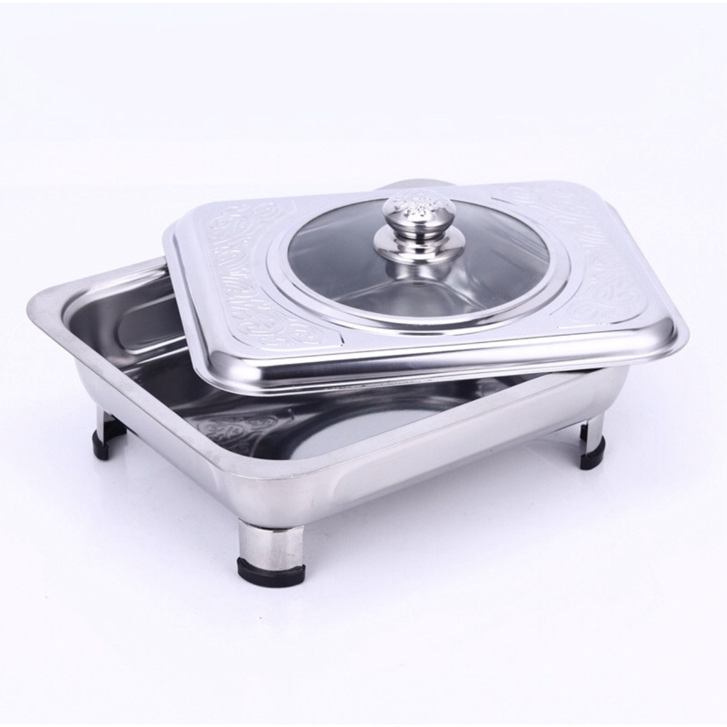 【New】 Stainless Steel Rectangular Food Warmer Lazada PH