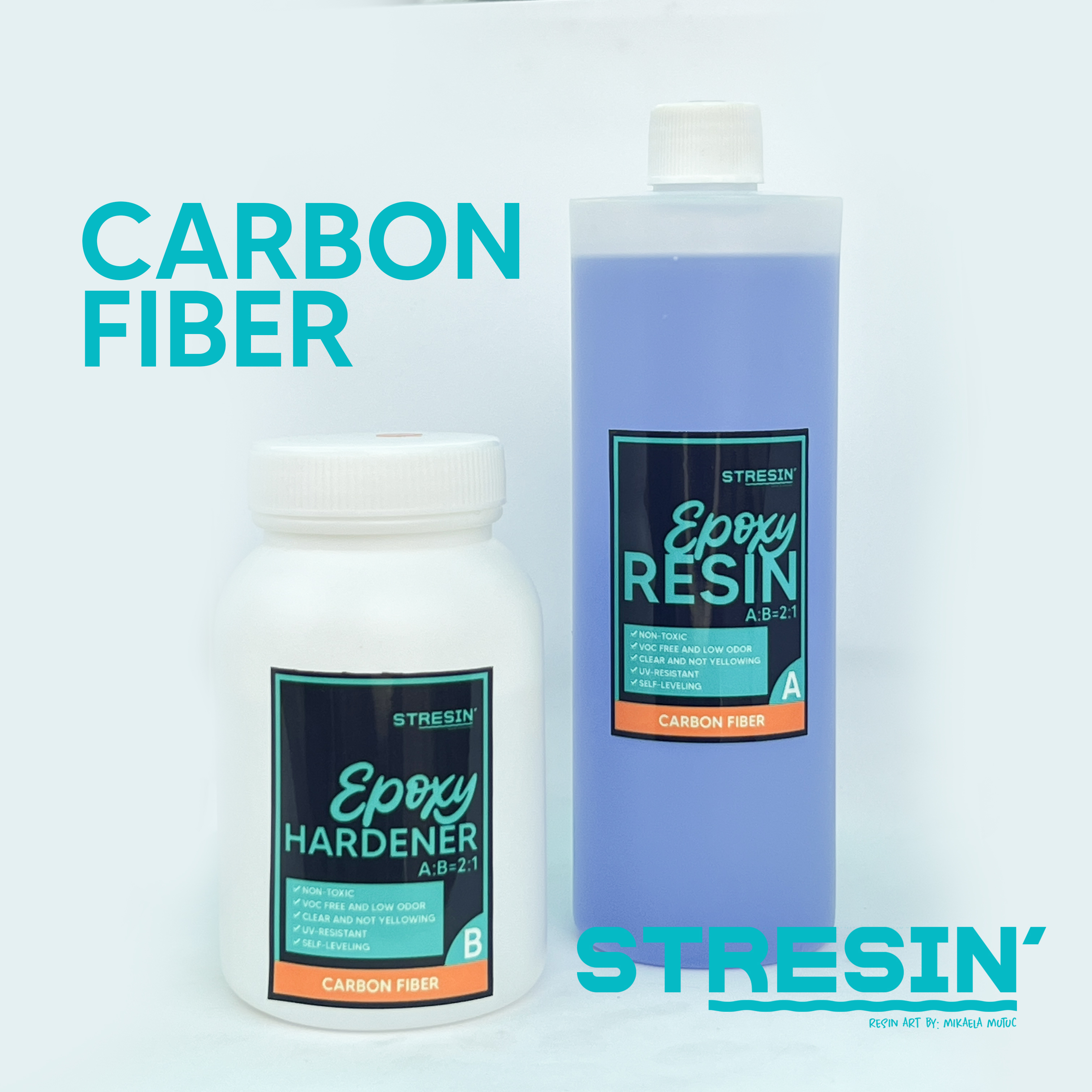 Carbon Fiber Skinning Epoxy Resin + Hardener Set (For car and