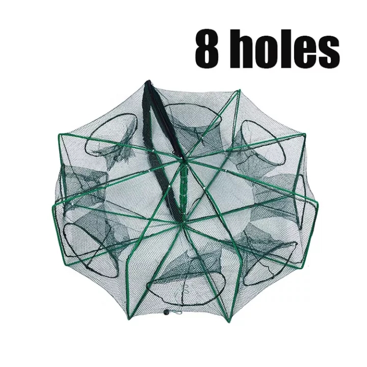 Fishing Net Trap 8 Sides 8 Holes Foldable Umbrella Fishing Net Suitable for  Catch Shrimp/Minnow/