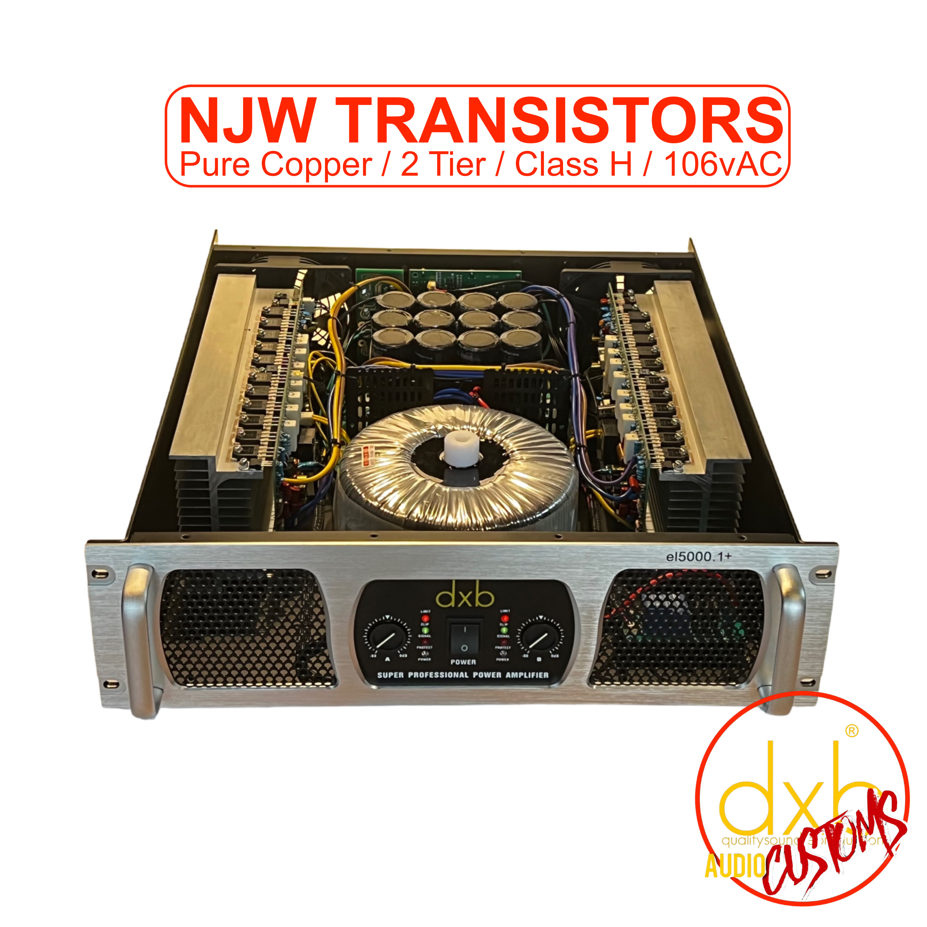 dxb EL5000.1+ Power Amplifier (1200w RMS) NJW Transistors / 2 Tier
