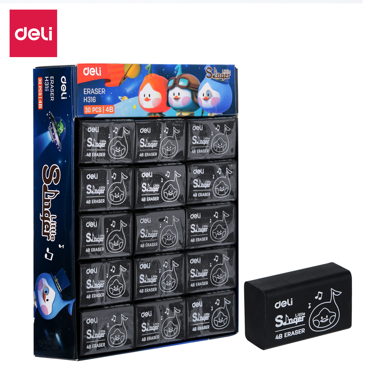 Deli Eraser for Pencils Little Star Pigeon Eraser for Kids School