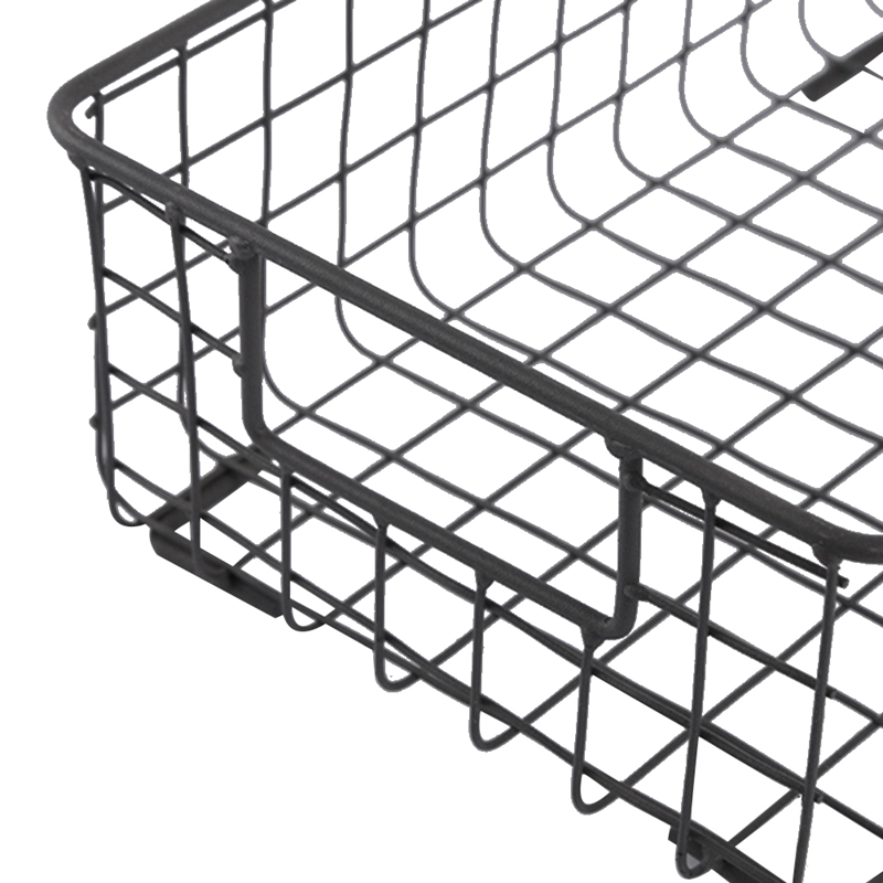 Creative Metal Wire Storage Basket with Handle Wrought Iron Sundries Container Kitchen