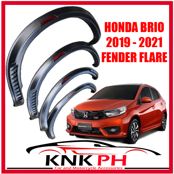 Honda Brio 2019 2021 Slim Wheel Arch Fender Flares With Red Reflector Fender Flare Black Lazada Ph