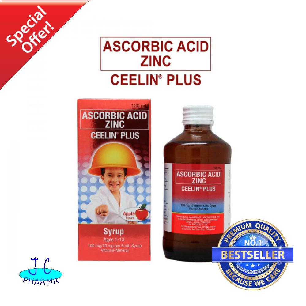 CEELIN PLUS Ascorbic Acid+zinc Syrup 100mg/10mg/5ml Apple 120ml Lazada PH