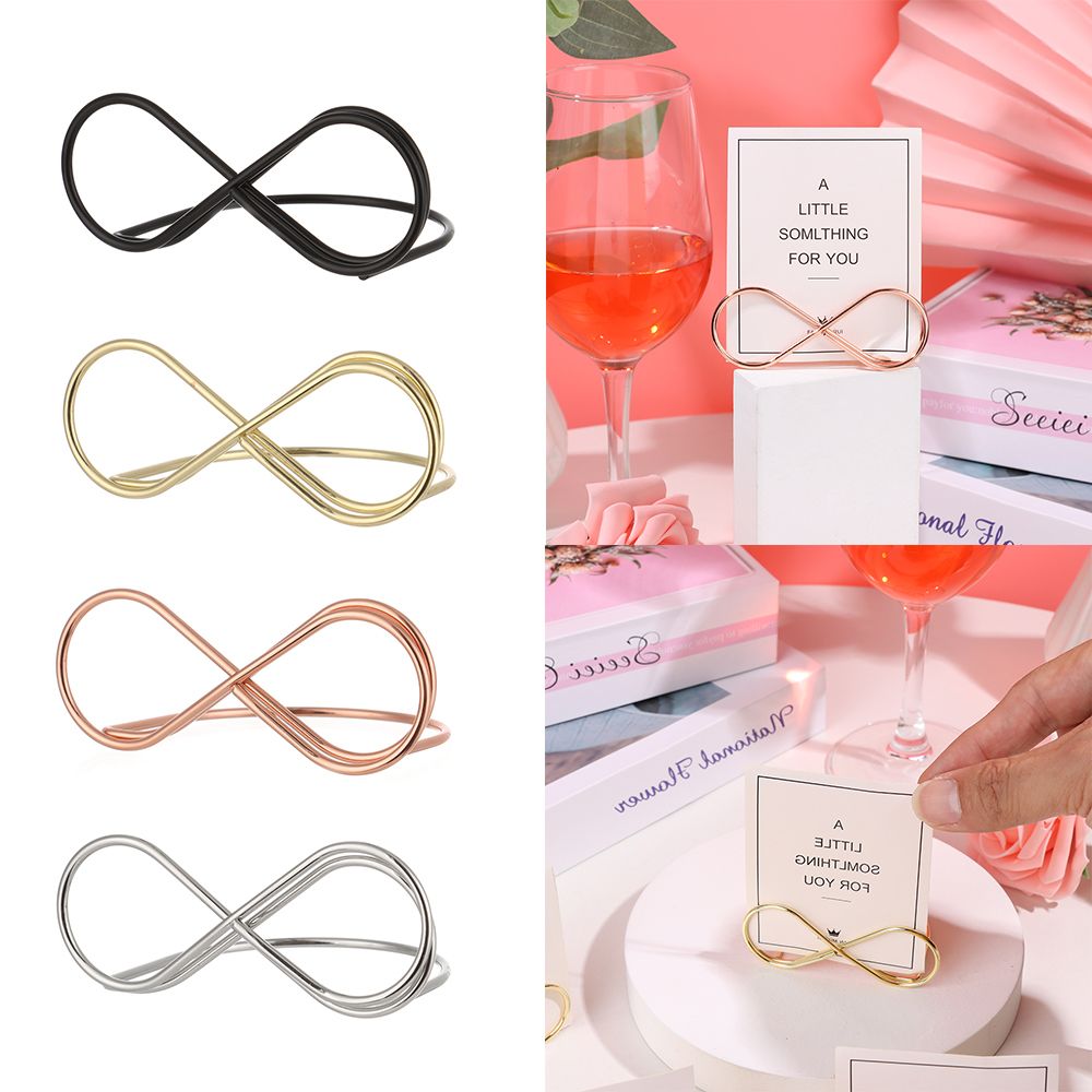 JIAJUSUANSOU 1PCS Metal Paper Clamp Desktop Decoration Picture Cards Display Stand Party Table Numbers Holder Photos Clips Place Card Clamps Stand
